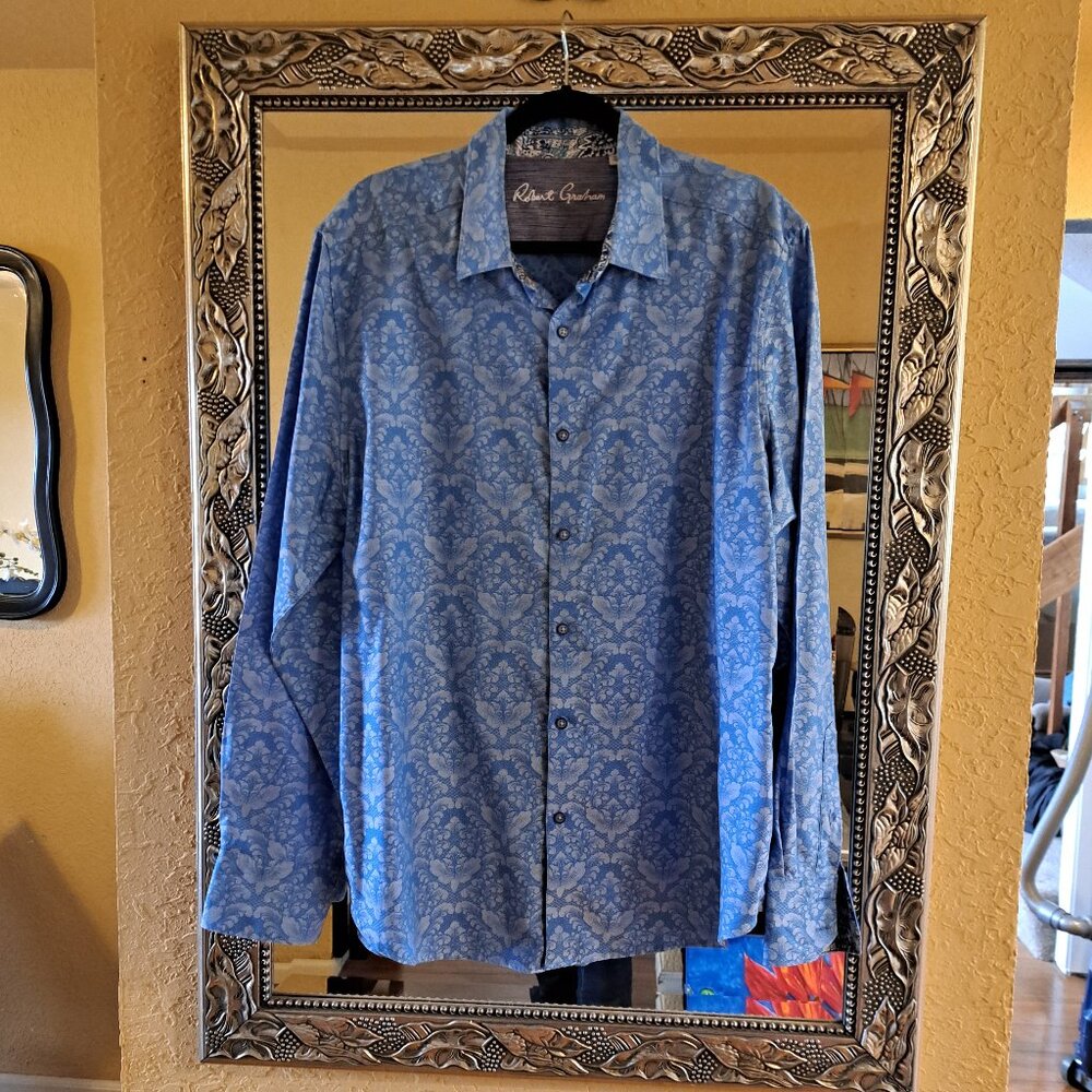 ROBERT GRAHAM XL BLUE JACQUARD